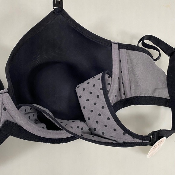 Cake Lingerie Womens Waffles Nursing Tshirt Bra 30E Black Full Coverage Support - Picture 8 of 16